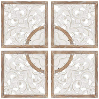 Arwen Medallion 14 3/4" Square 4-Piece Wood Wall Art Set