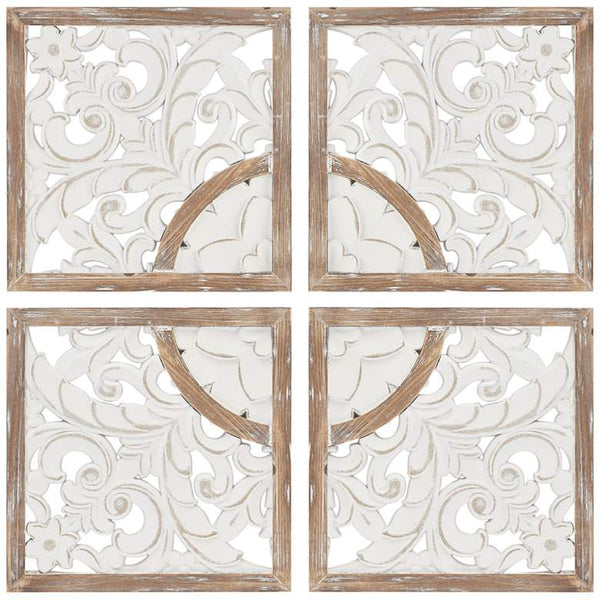 Arwen Medallion 14 3/4" Square 4-Piece Wood Wall Art Set