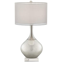 Swift Mercury Glass Table Lamp with Square White Marble Riser