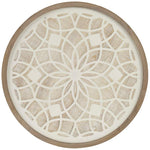 Leah Medallion 27" Round Wood Framed Wall Art