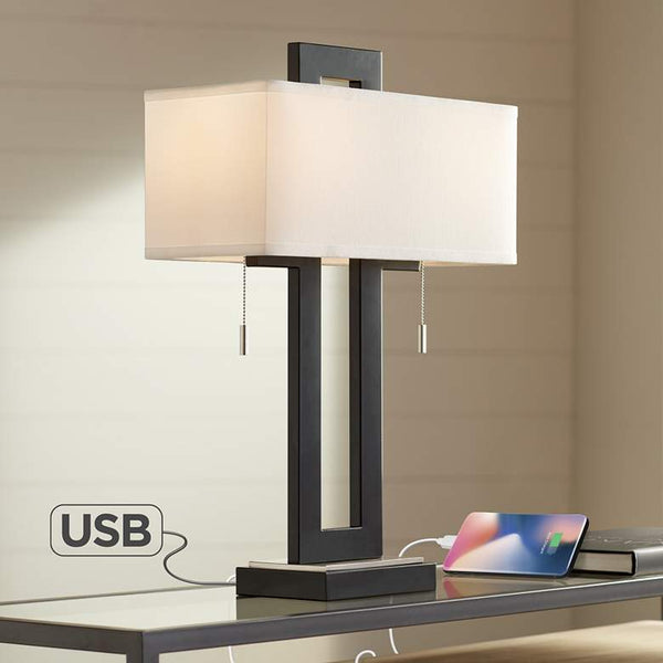 Metal Table Lamp with USB Port