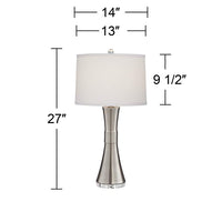 Hudson Brushed Nickel Metal Modern Table Lamp