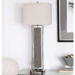 Sakana Rubbed Gray Faux Shagreen Buffet Table Lamp