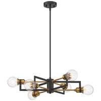 Intention 23 1/2" Wide Black and Brass Modern Pendant Chandelier Light