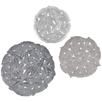 Rosalie Feather Gray Painted Iron Round Wall Art Set of 3