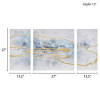 Blue Cosmo 3-Piece Canvas Wall Art Set of 3