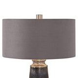 Lolita Motted Deep Gray and Rust Copper Glass Table Lamp