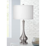 Suzanna Brushed Silver Metal LED Table Lamp