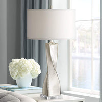Twist Crackle Mercury Glass Table Lamp