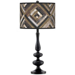 Woodwork Diamonds Giclee Paley Black Table Lamp