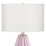 Diamond Fluted Modern Painted Lilac Glass Table Lamp