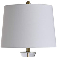 Melissandra Clear Seeded Glass and Brass Modern Table Lamp