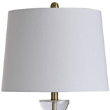 Melissandra Clear Seeded Glass and Brass Modern Table Lamp