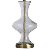 Melissandra Clear Seeded Glass and Brass Modern Table Lamp