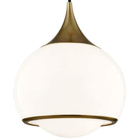 Mitzi Reese 10" Wide Aged Brass and White Glass Modern Mini Pendant