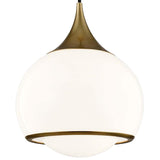 Mitzi Reese 10" Wide Aged Brass and White Glass Modern Mini Pendant