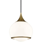 Mitzi Reese 10" Wide Aged Brass and White Glass Modern Mini Pendant