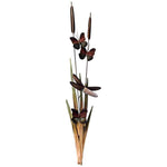 Dragonflies and Cattails 39" High Metal Wall Art