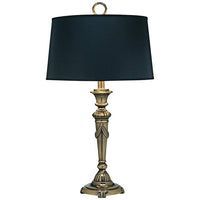 Opaque Black Burnished Brass Table Lamp
