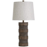 Tipton Roanoke Dark Brown Faux Wood Column Table Lamp