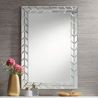 Sidel 26" x 39" Rectangular Chevron Edge Wall Mirror