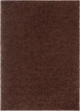 Plain Coffee Bean Contemporary Shag Area Rug