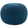 Jaipur Spectrum Pouf Textured Blue Round Pouf Ottoman