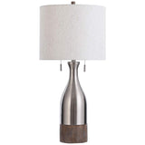 Logan Brushed Steel Metal Bottle Table Lamp