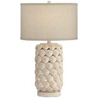 Shell Point Seashell Beige Table Lamp with Night Light