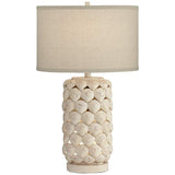 Shell Point Seashell Beige Table Lamp with Night Light