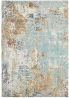 Kingsbury Collection Abstract Aqua Turquoise Modern Soft Area Rug