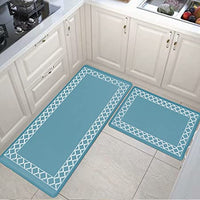 Kitchen Rugs and Mats, 2 PCS Non Slip Cushioned Anti Fatigue Washable Runner Rug with Rubber Backing for Kitchen Floor Front of Sink, Hallway, Laundry Room 17.5"x30"+17.5"x47.5"