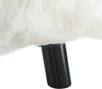 Flokati Foot, 16-Inch, White Stool