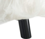 Flokati Foot, 16-Inch, White Stool