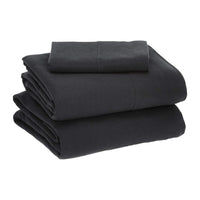 Cotton Jersey Bed Sheet Set - Twin, Black