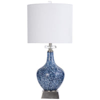 Gemma Silsden Marbled Blue Art Glass Vase Table Lamp