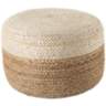 Oliana Beige and Light Pink Ombre Cylinder Pouf Ottoman