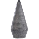 Tipton Farmhouse Gray Faux Wood Vase Table Lamp