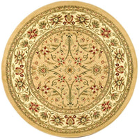 Lyndhurst CollectionTraditional Oriental Non-Shedding Stain Resistant Living Room Bedroom Accent Rug Beige / Ivory