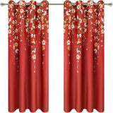 Flowers Window Curtain Floral Window Treatment Grommet Curtains