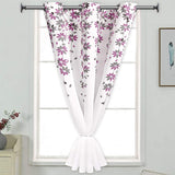 Flowers Window Curtain Floral Window Treatment Grommet Curtains