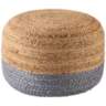Oliana Beige and Light Pink Ombre Cylinder Pouf Ottoman