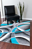 Abstract Swirls Turquoise Soft Area Rugs