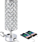 tuba Crystal Touch Control Table Lamp with Dual Fast Quick USB Ports Acaxin 3-Way Dimmable Accent Bedside Light with Bulb