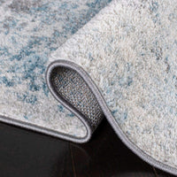 Modern Abstract Area Rug,  Ivory/Blue