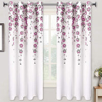 Flowers Window Curtain Floral Window Treatment Grommet Curtains