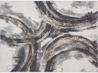 Lagos Collection Grey Abstract Soft Area Rug