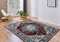 Oriental Red Black Grey Soft Area Rug