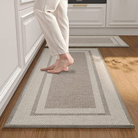 Kitchen Rugs and Mats, 2 PCS Non Slip Cushioned Anti Fatigue Washable Runner Rug with Rubber Backing for Kitchen Floor Front of Sink, Hallway, Laundry Room 17.5"x30"+17.5"x47.5"