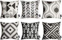 Set of 6 Geometric Pattern Double Side Print Decorative Throw Pillow Case Cushion Cover
